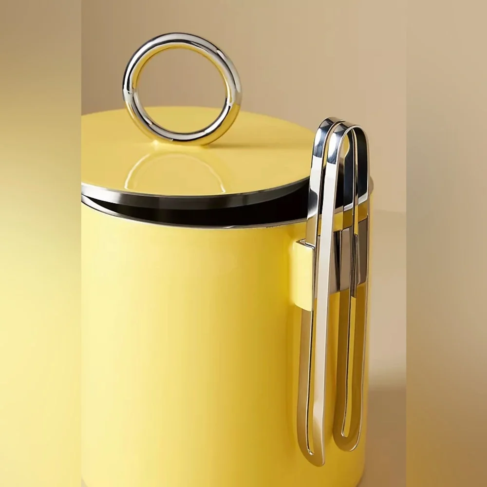 Anthropologie ARLO ICE BUCKET WITH TONGS Style No.  4531454600005 CANARY